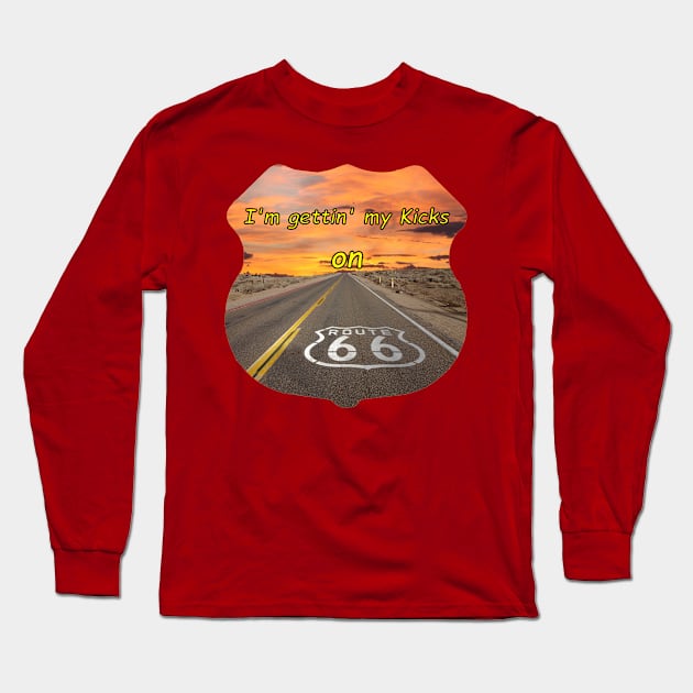 Route 66 Long Sleeve T-Shirt by RovingCraftShop